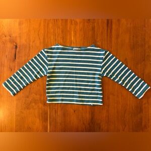 Armor Lux Teal Striped Kids Heavy Weight Cotton Marinières Shirt